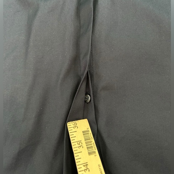 Chico’s Women’s Navy Blue Poplin 3D Appliqué Flower Button Up Shirt Dress Size 6 - Picture 7 of 9